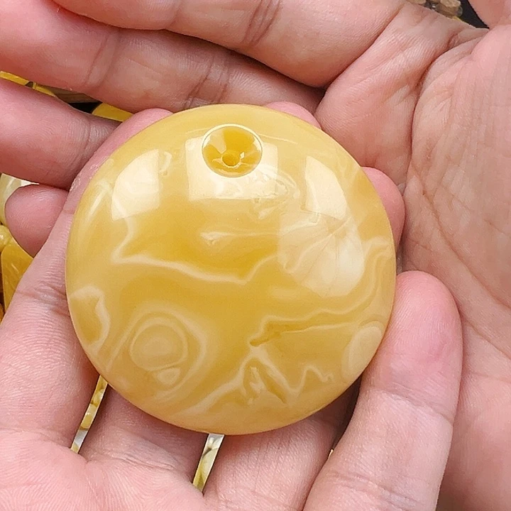蜜蜡未镶嵌珠宝奇石丁*心蜜蜡吊坠