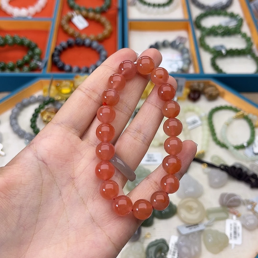 一***包南红玛瑙未镶嵌手链w13南红10mm