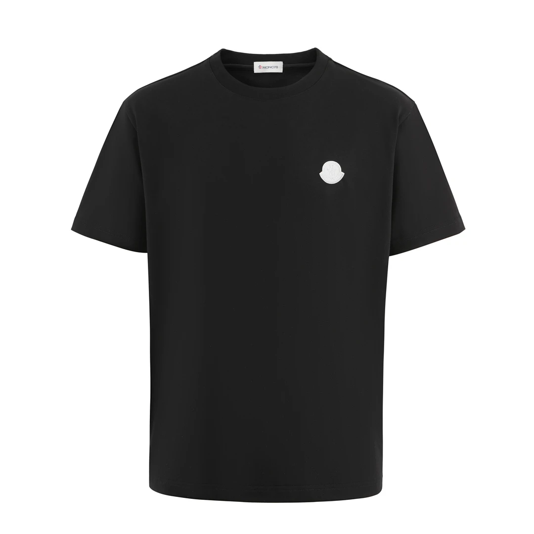 MONCIFB经典简约黑色纯色绣标logo短袖