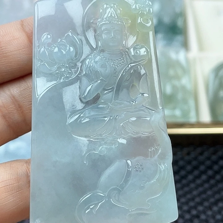 翡翠未镶嵌颈饰꧁****꧂天然翡翠A货普贤菩萨