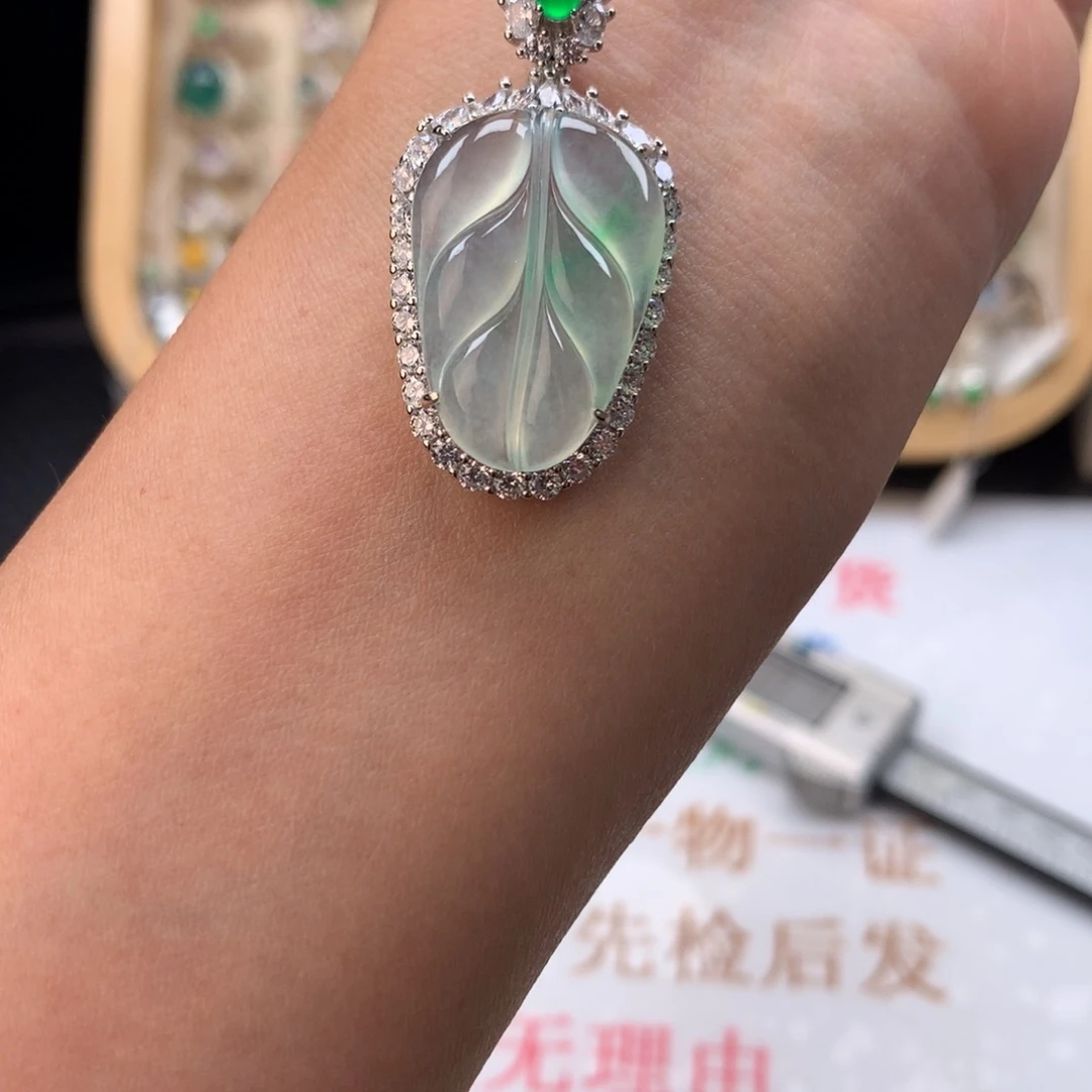 银S925镶嵌戒指翡翠天然缅甸翡翠A货