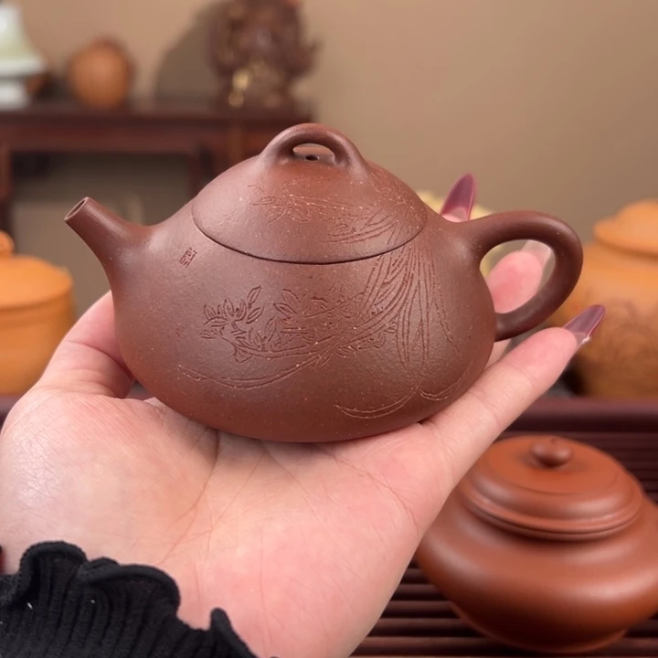 茶壶紫砂底槽清蔓生石瓢160cc