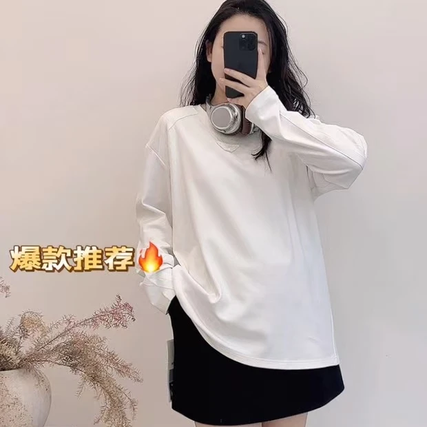 新款时尚大码宽松休闲百搭圆领长袖卫衣