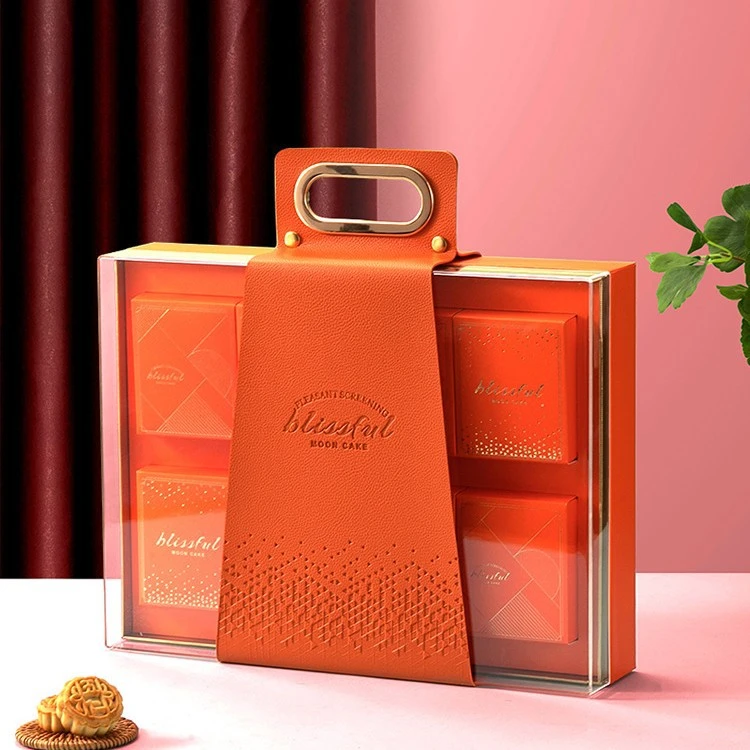 中秋节新款亚克力透明月饼礼品盒包装盒高档手提空盒创意酒店