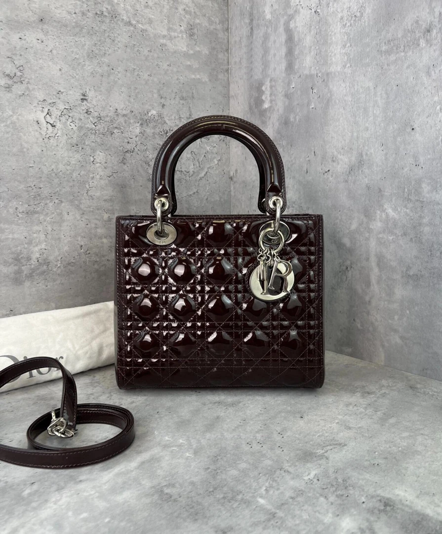 95新 DIOR/迪奥 Dior 迪奥车厘子漆皮戴妃/9193577