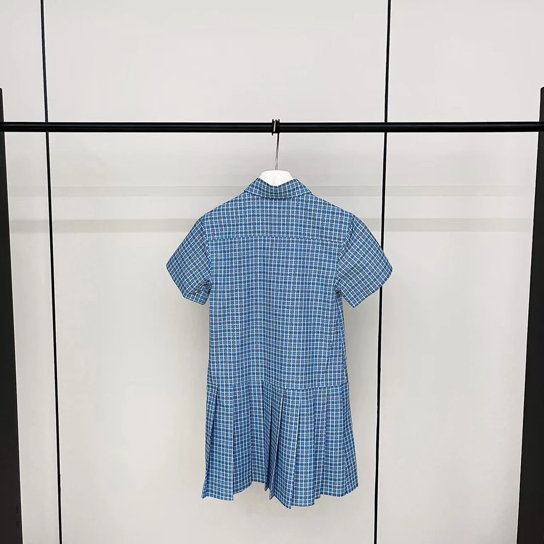 【ZISHUO】5401 晨露未晞 M家时尚格子休闲经典潮流设计师连衣裙