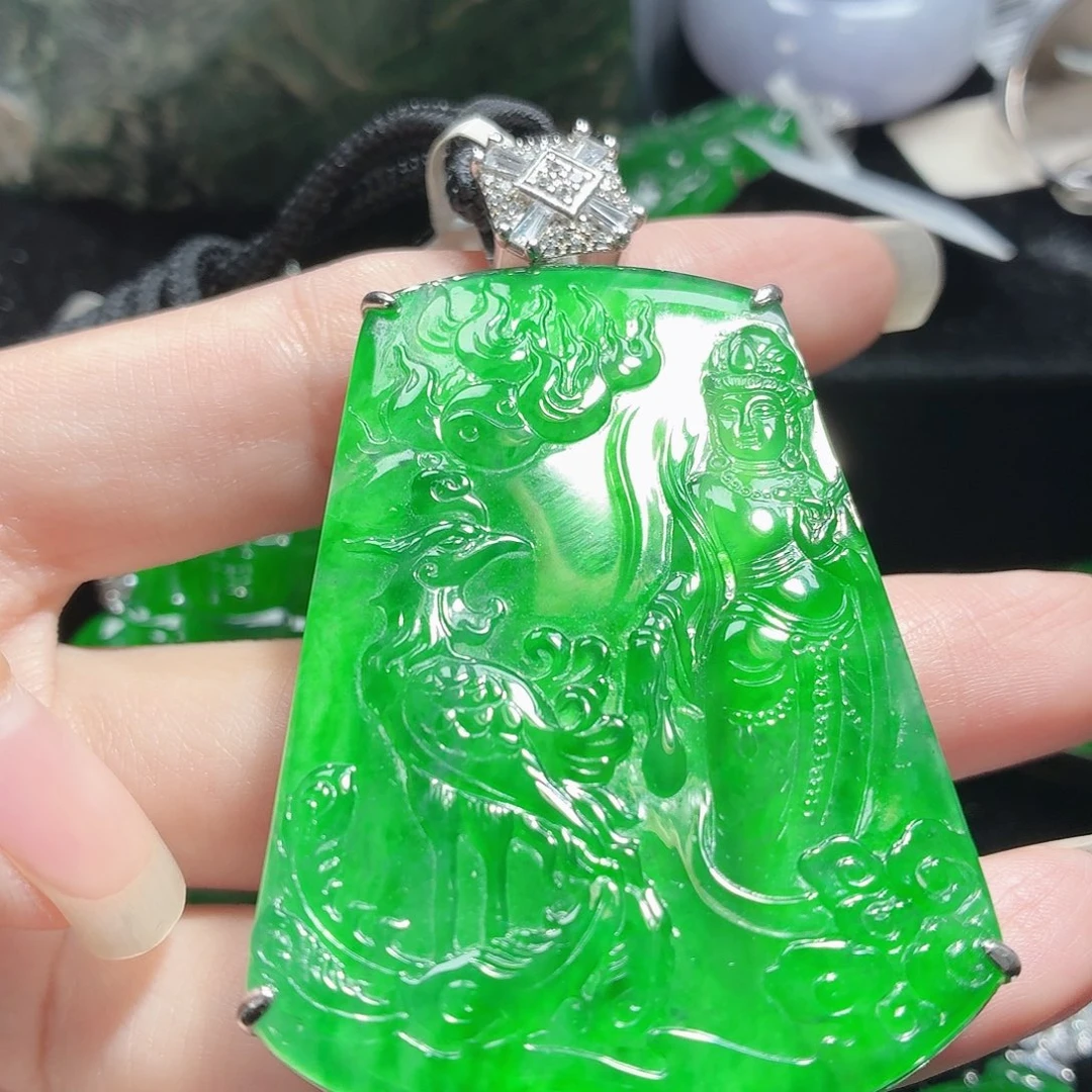 翡翠银S925镶嵌颈饰