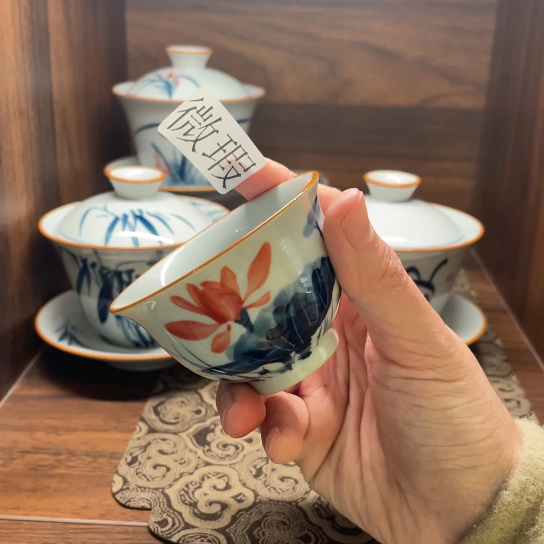 微瑕釉下彩纯手绘