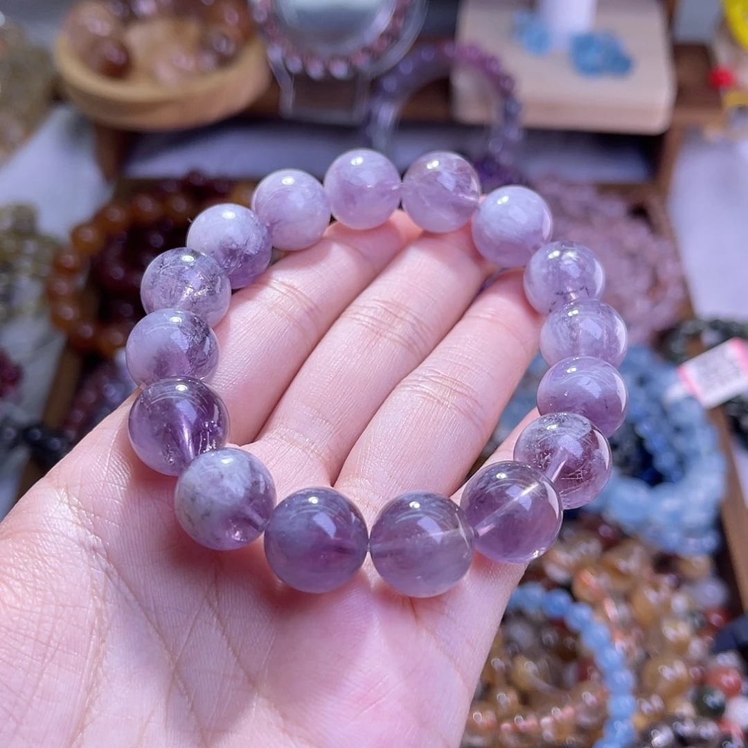 水晶手串未镶嵌紫兔毛