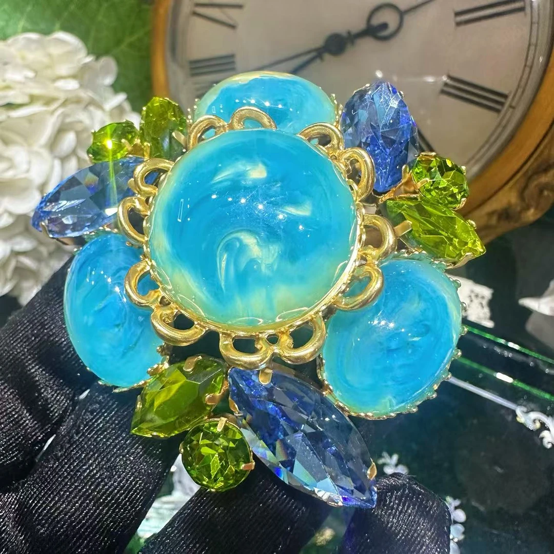 铜合金胸针 蓝色星空  胸针