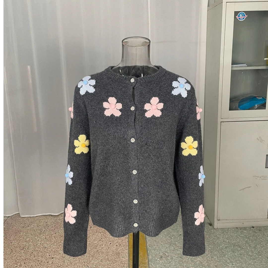 【黄蓉推荐】BV21165716花开朵朵羊毛开衫