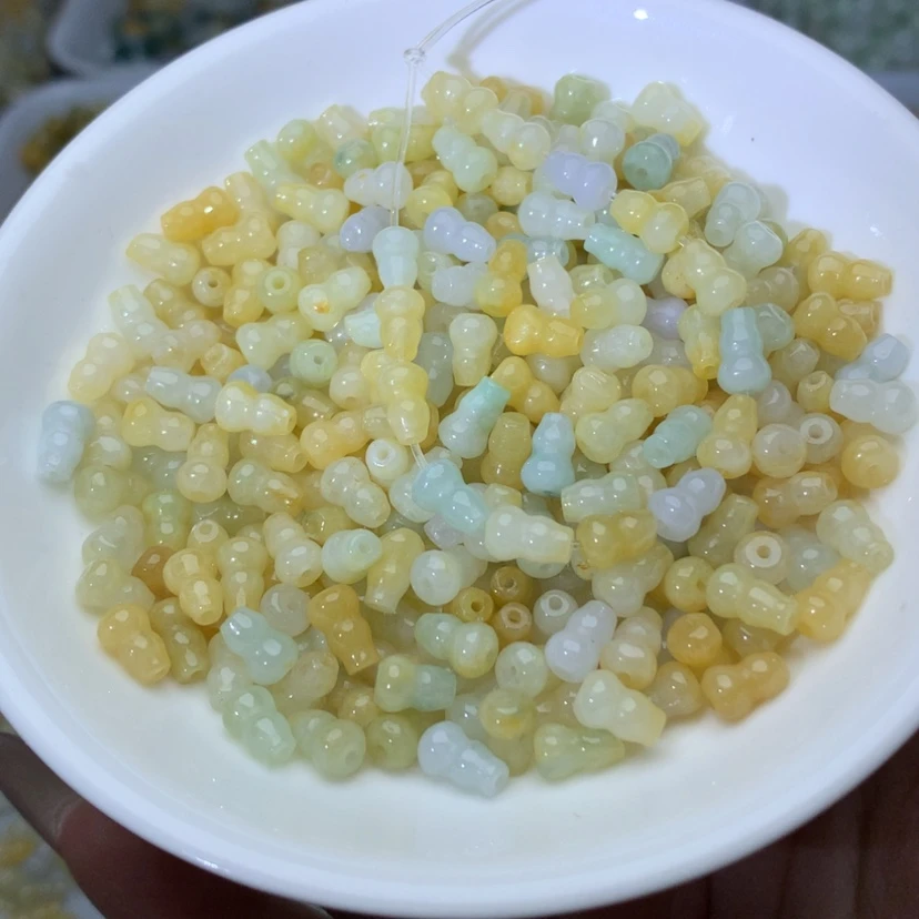 【闪购商品】翡翠手链未镶嵌卡5乘7.4冰多宝葫芦50颗