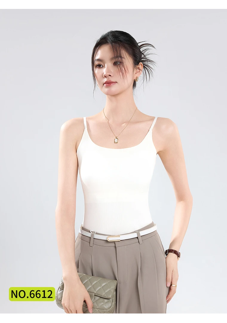 新款无痕吊带一体固定背心女夏季冰凉舒适透气免穿文胸一体固定杯