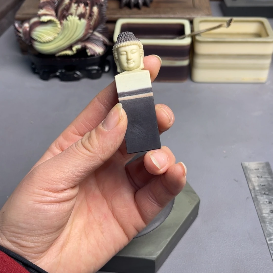 今***片紫袍玉带印章摆件