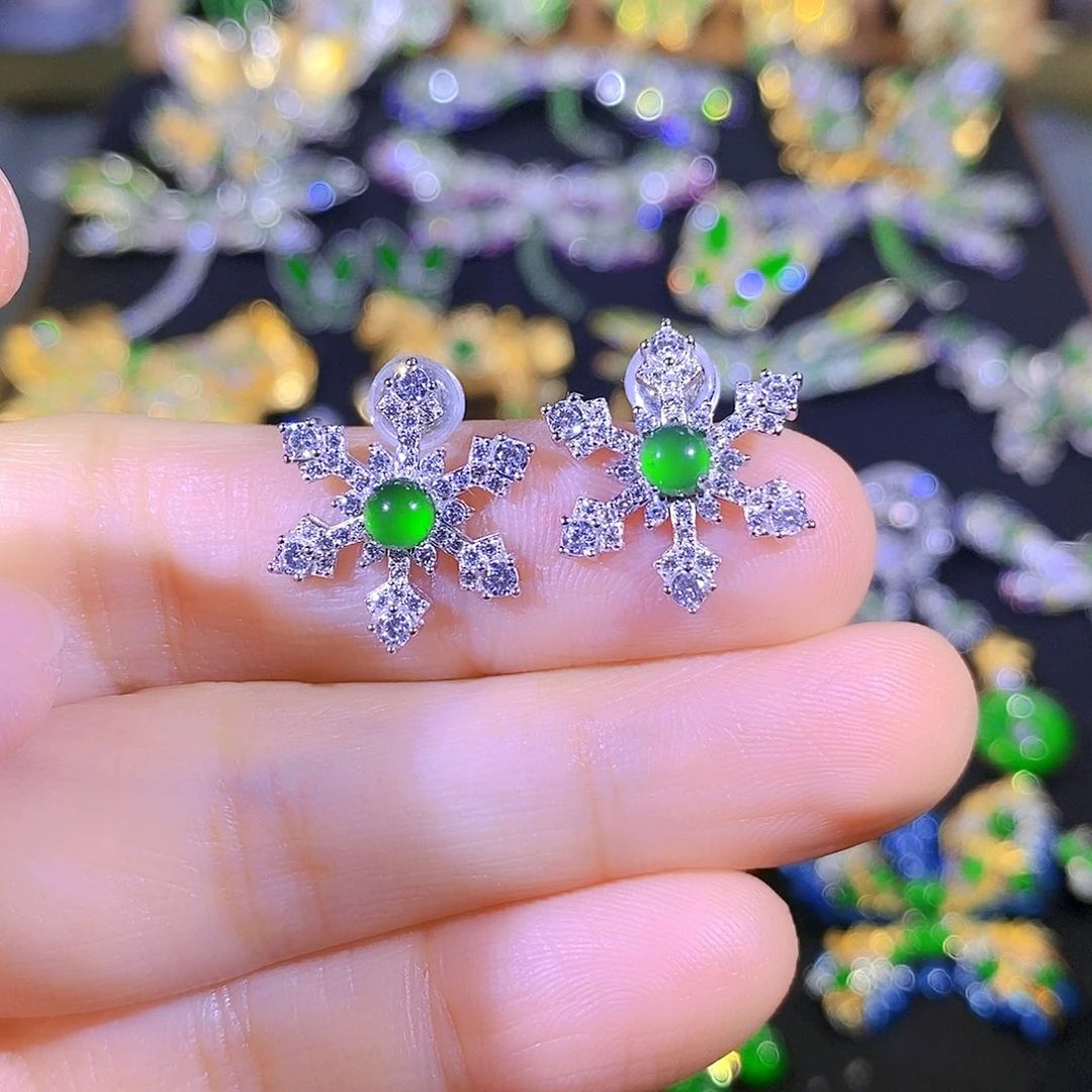 吊坠(不含链)银S925镶嵌翡翠