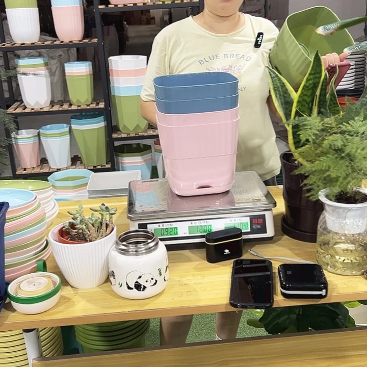 方形竖条纹口18高17混色带托4只