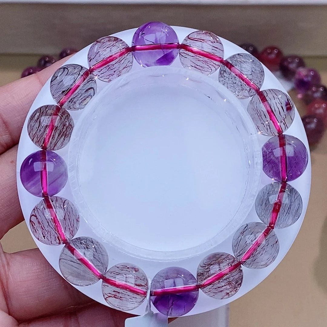 未镶嵌手串水晶黑加仑超七12+m