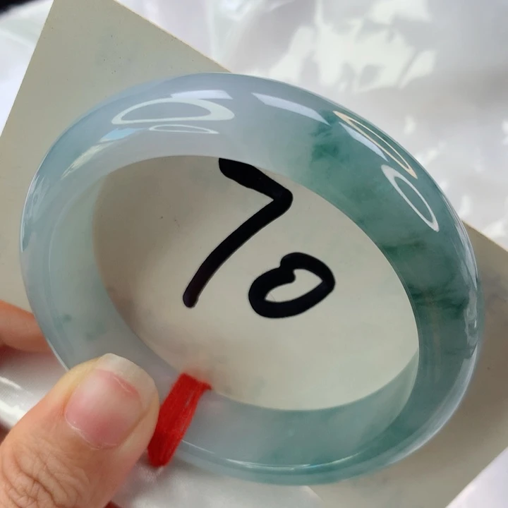 未镶嵌手镯翡翠雾霾蓝半山水