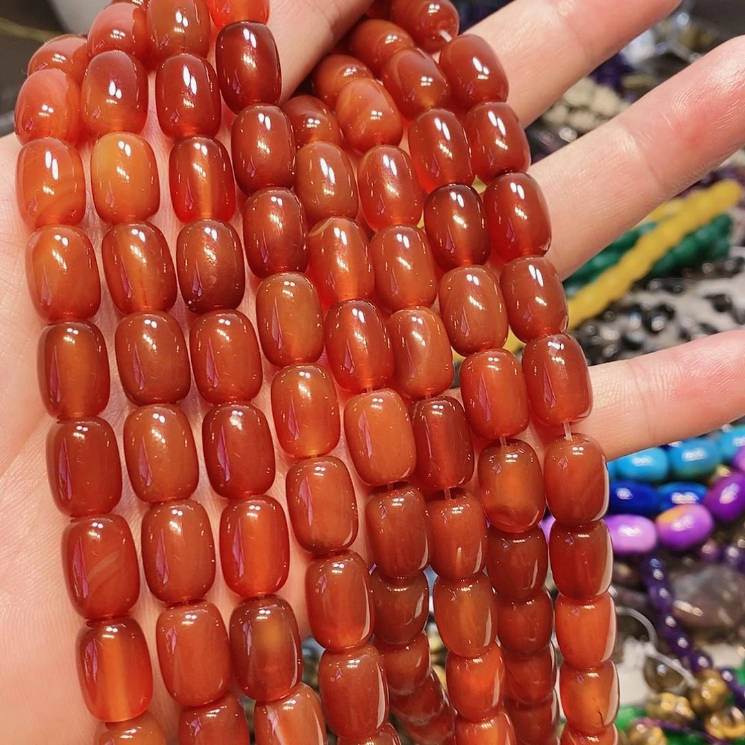 玛瑙/玉髓散珠玛瑙一条10x14mm