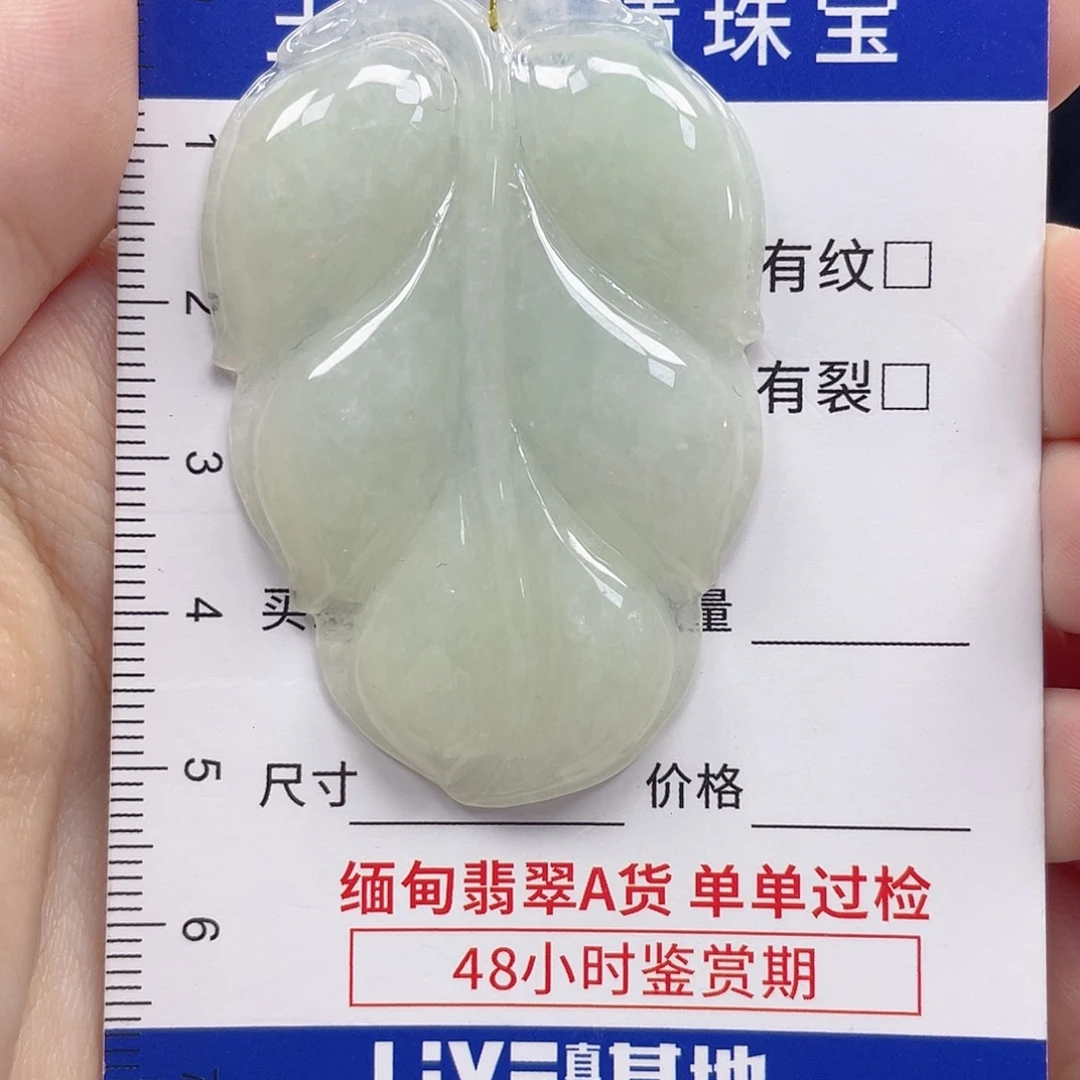翡翠未镶嵌颈饰叶子