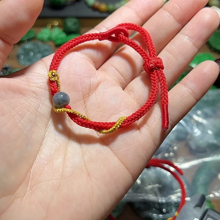 翡翠手绳未镶嵌翡翠转运红绳