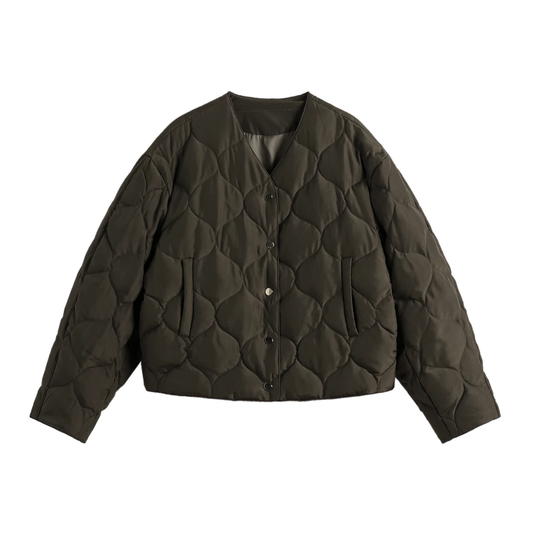 Luxe Essence【新生】冬季新款真丝电力纺夹克羽绒服