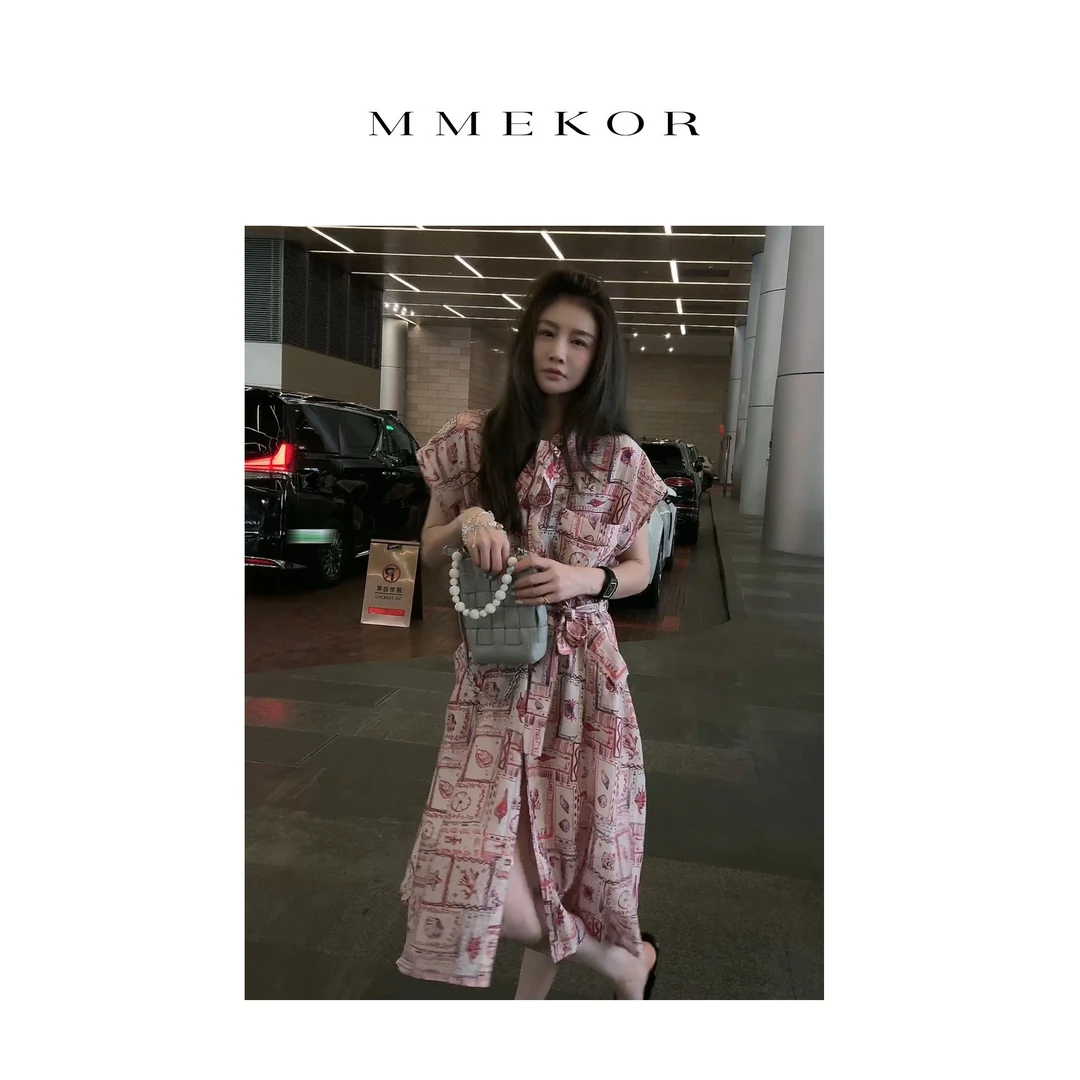 MMEKOR“沧海明珠”连衣裙 2025新款千金玛德琳法式长裙 67383