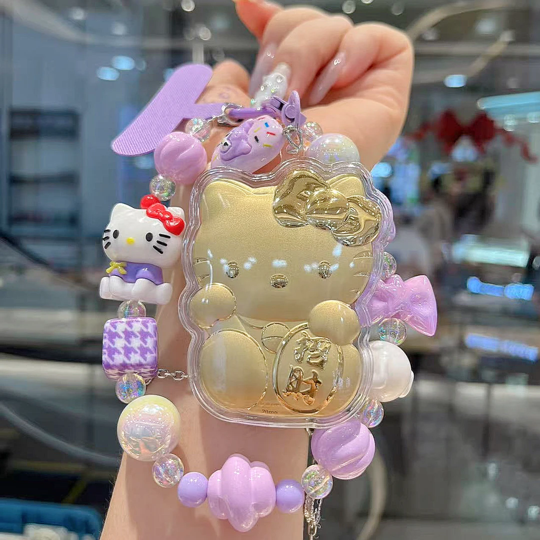 【珠链款-招财kt猫】HelloKitty手机挂链绳钥匙扣生日礼物哈喽凯蒂