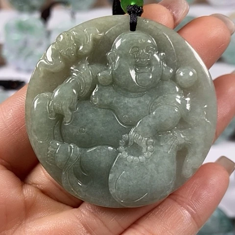 翡翠颈饰未镶嵌逍遥佛福利