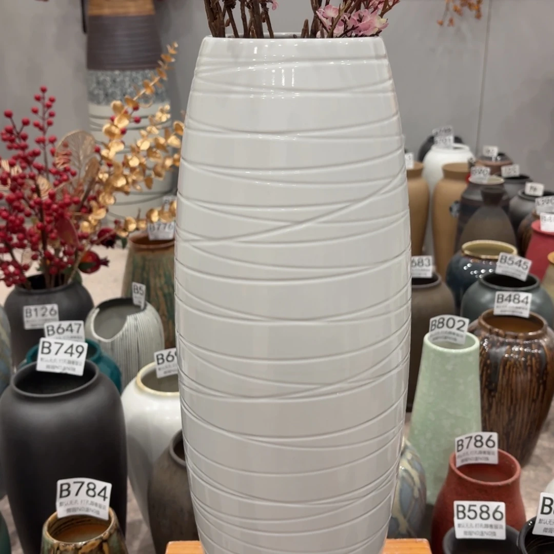 摆件瑕疵景镇镇陶瓷花瓶高50口11