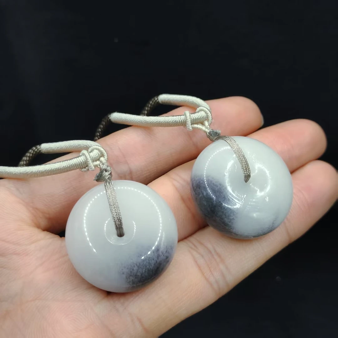 【李想精选】彩玉平安扣吊坠赠链C4【多样性发其一】约25-11mm