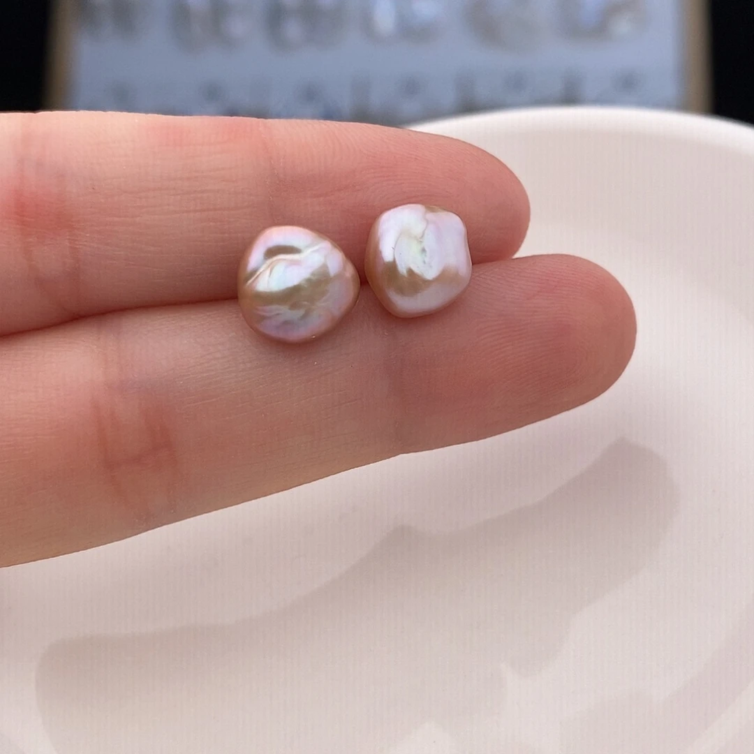银S925镶嵌耳饰淡水珍珠