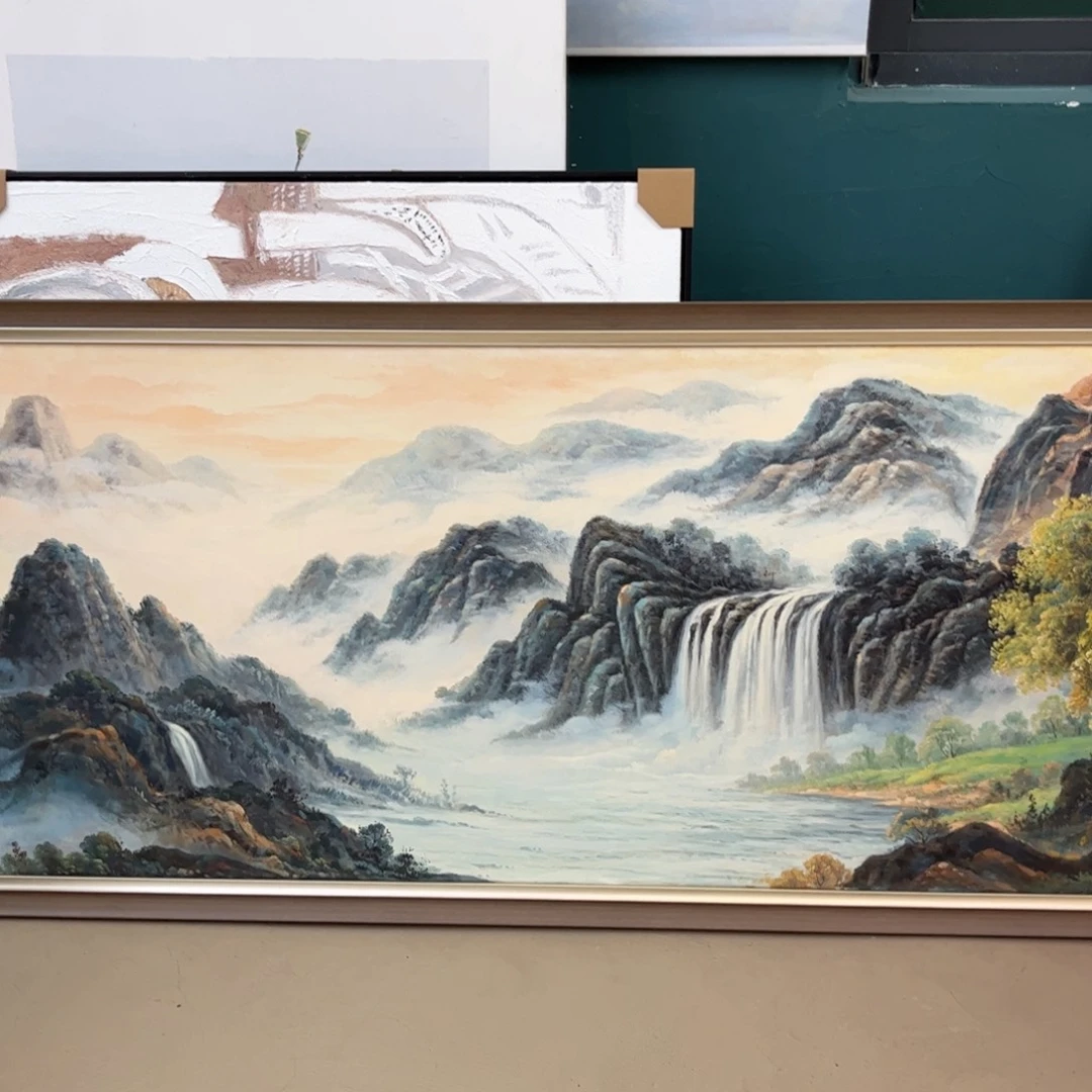 油画用****9风景手绘油画带框