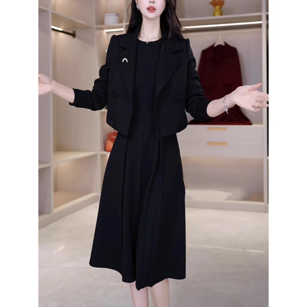 拉夏贝尔2025春秋季新款时尚气质显瘦两件套女减龄百搭小香风套装