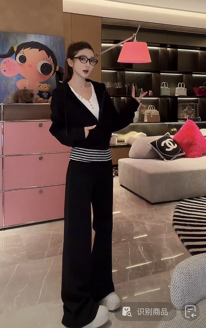 【CHASINGLIGHT】“澳门机场套装”连帽休闲运动卫衣 套装W2755+K1532