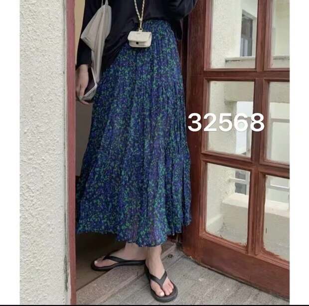 【吉苗条】32568大摆碎花半身裙时尚大码女