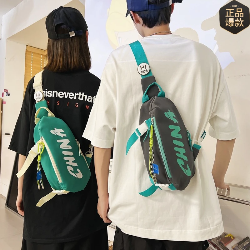 ins潮牌胸包女2025夏新款时尚运动男士单肩斜挎包学生大容量腰包