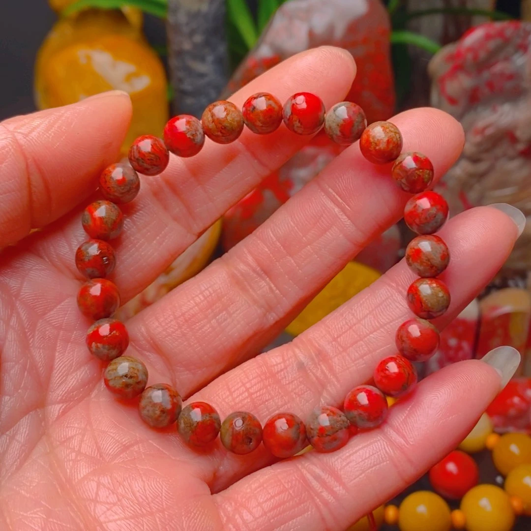 鸡血石亅**卜鸡血石手串