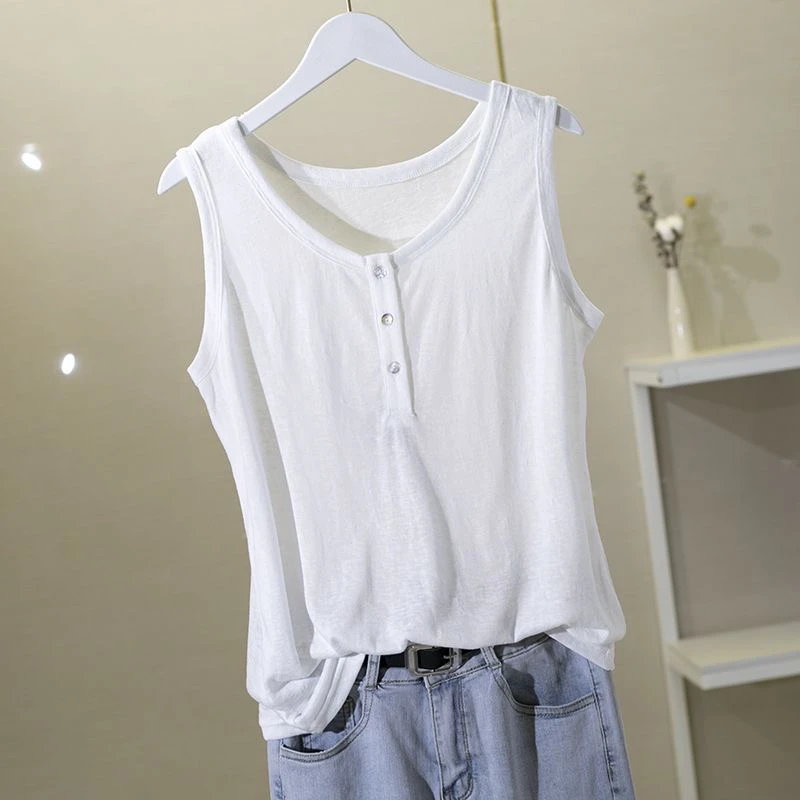 胖mm纯棉背心内搭2025新款遮肉外穿吊带夏季无袖t恤大码薄上衣女