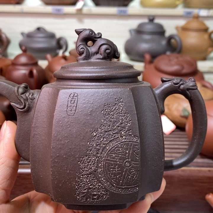 紫***木茶壶紫砂微瑕处理一把