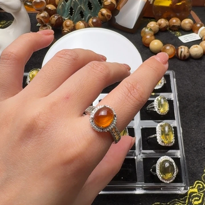 大***｜琥珀足银镶嵌珠宝奇石