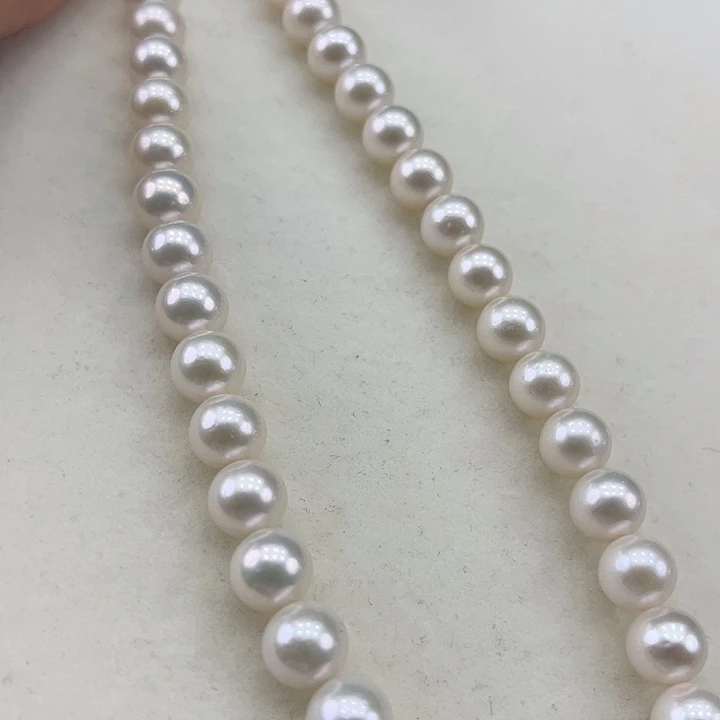 淡水珍珠银S925镶嵌颈饰8.5-9极光炫彩高品