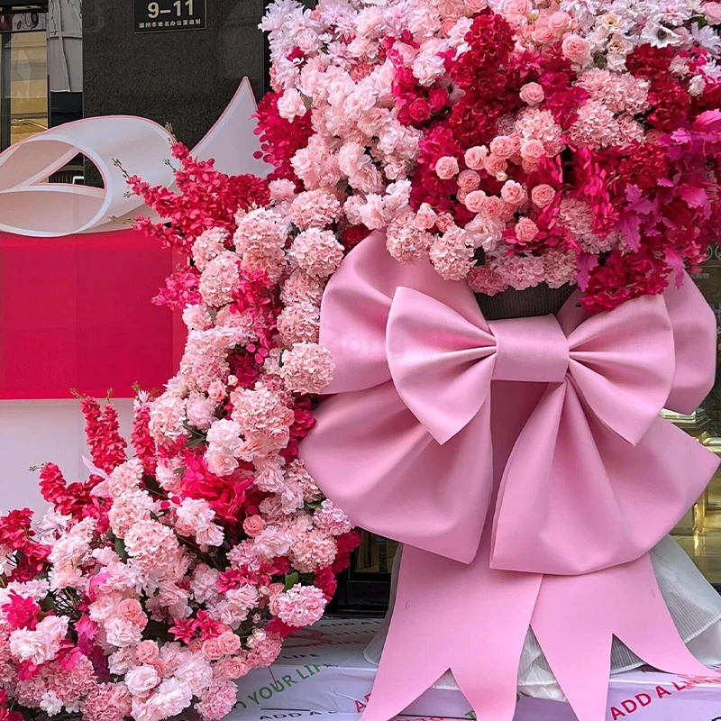 网红打卡拍照区布置大蝴蝶结装饰咖啡店铺门口头吸引人墙面上氛围