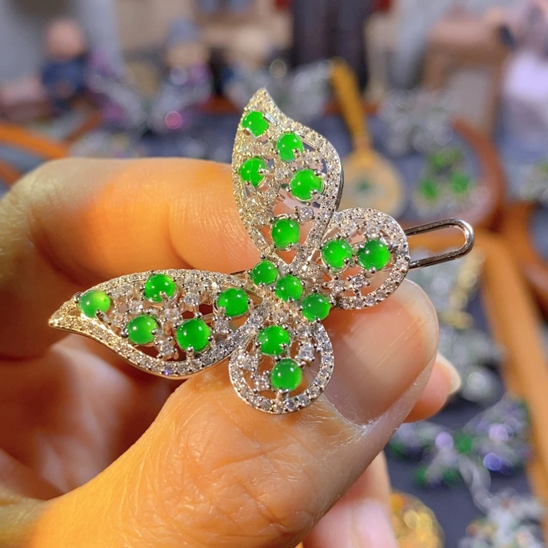 吊坠(不含链)银S925镶嵌翡翠