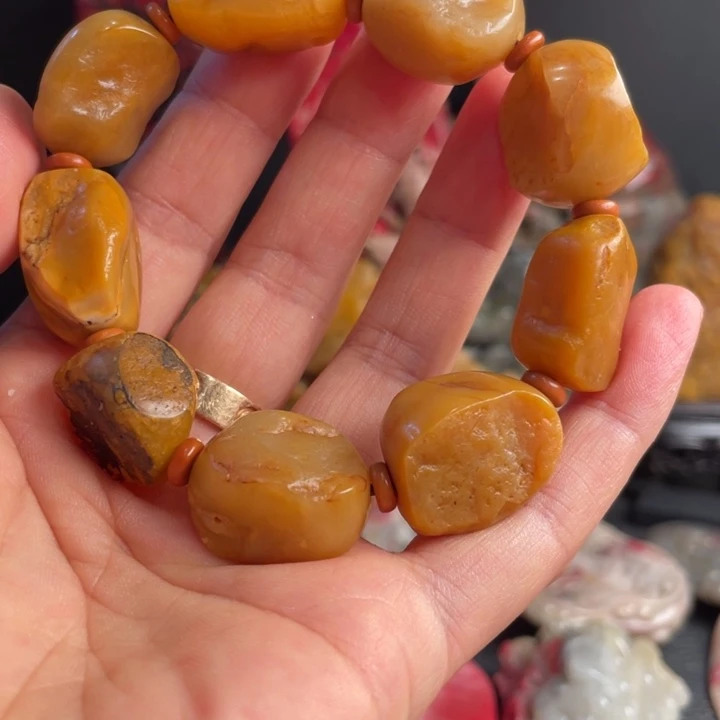 田黄石昌化田黄手串