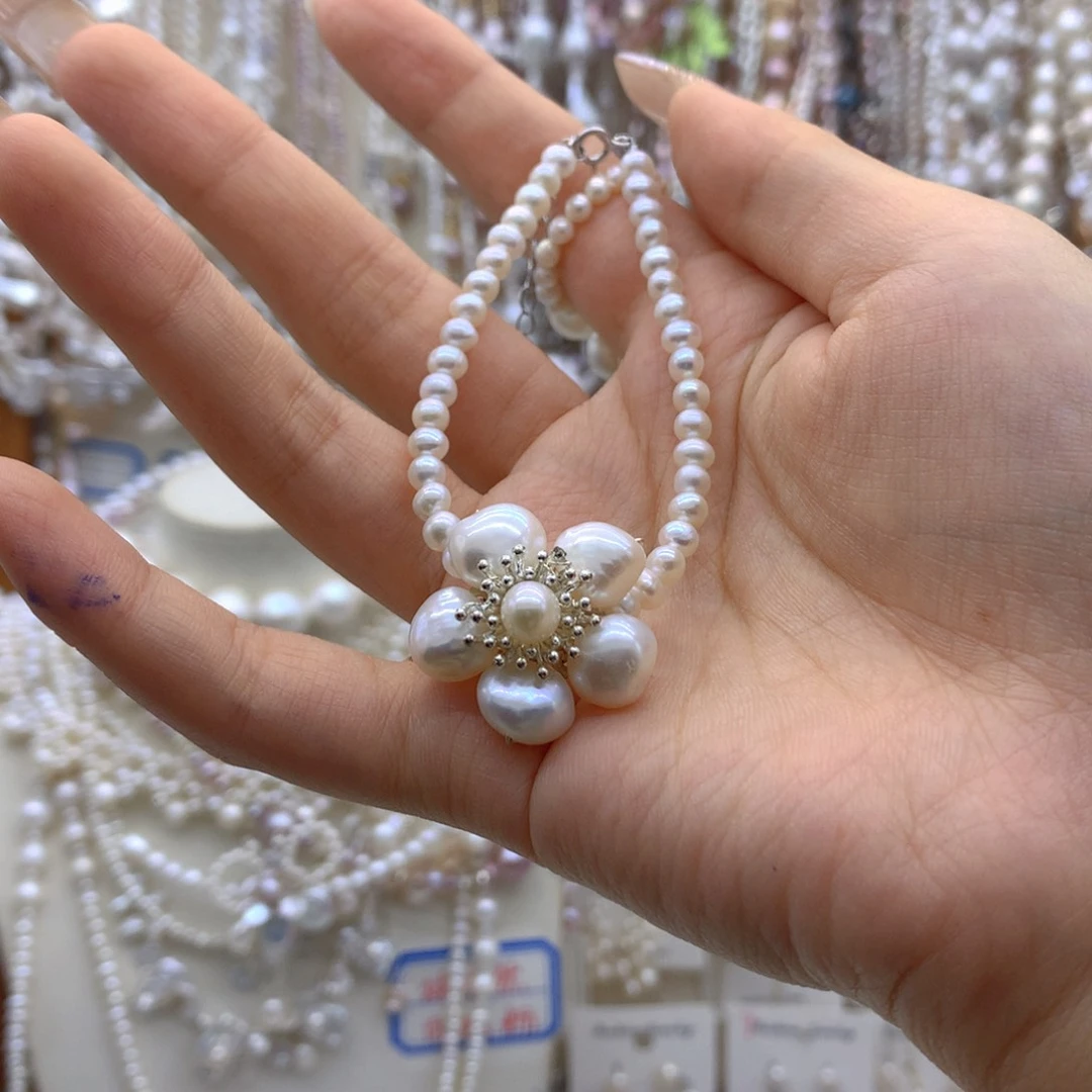 合金淡水珍珠手链