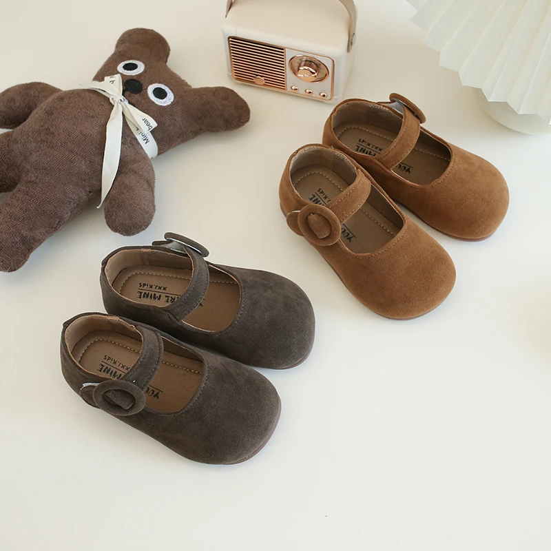 21-34女童奶奶鞋春秋新款单鞋宝宝简约勃肯韩版软底儿童皮鞋A09