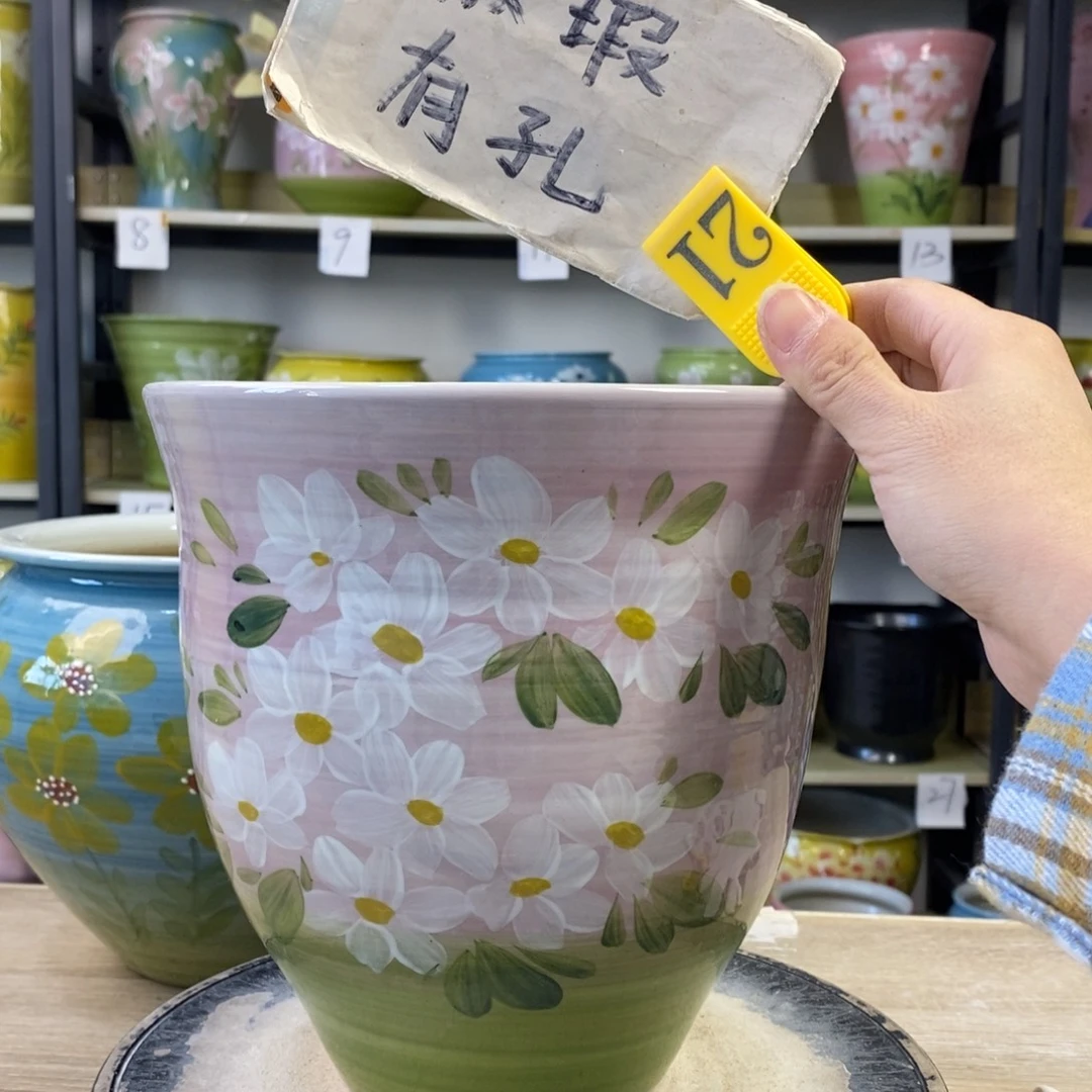 景德镇手工手绘陶瓷花盆