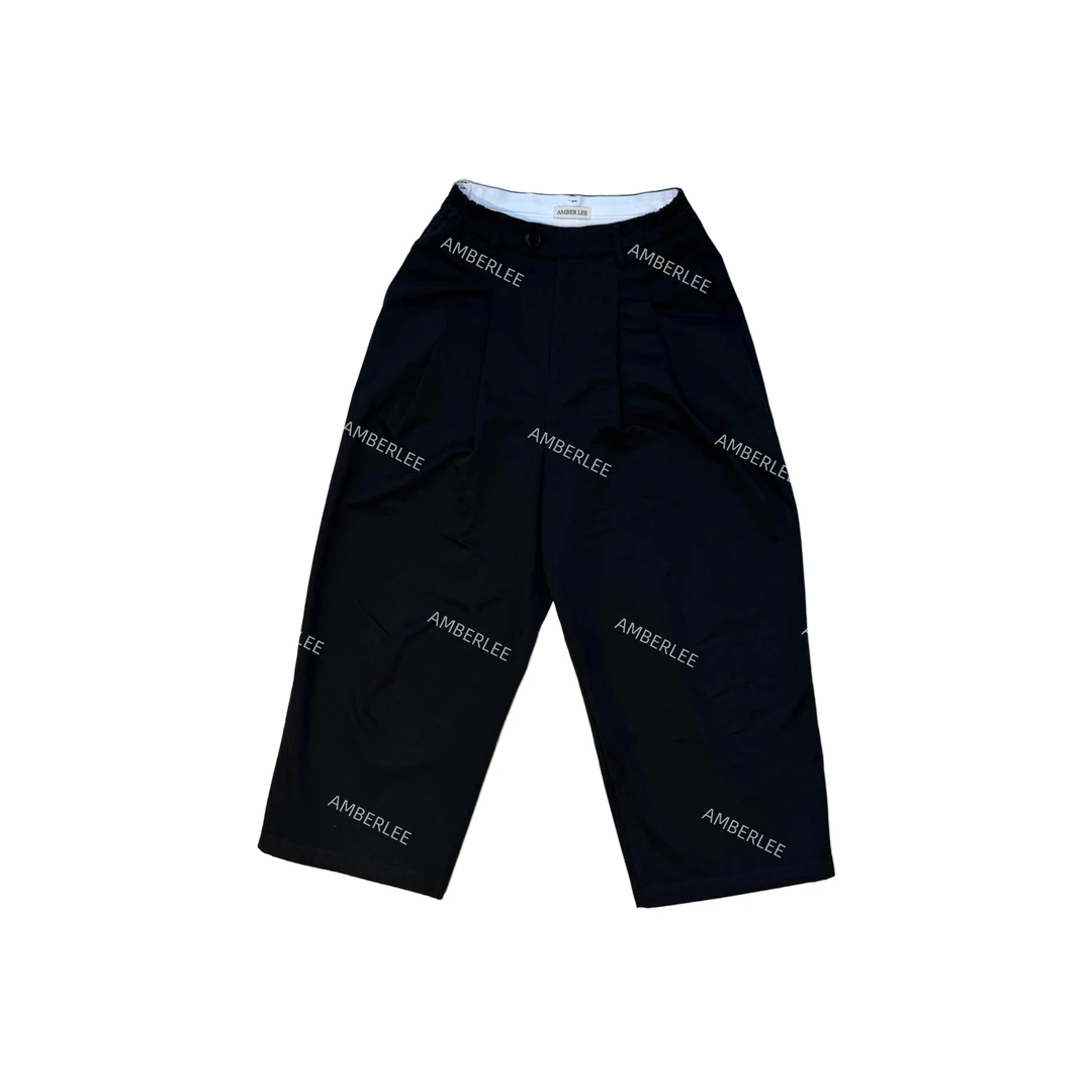 【AMBERLEE】JUZI黑色高腰九分裤