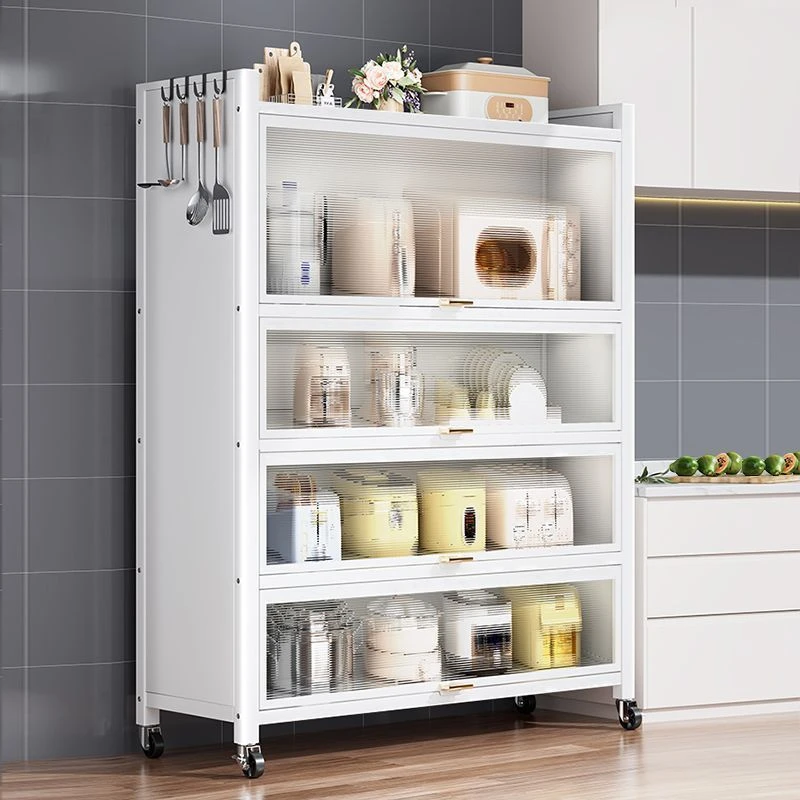 厨房置物架落地多层置物柜微波炉电器多功能橱柜餐边柜储物柜